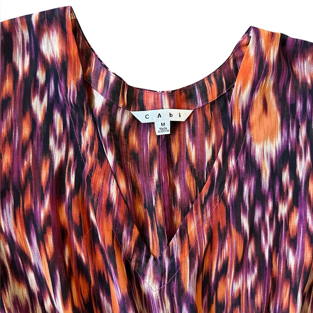 CABI style #415 kimono style tunic in oranges & purples size Medium - Picture 4 of 6